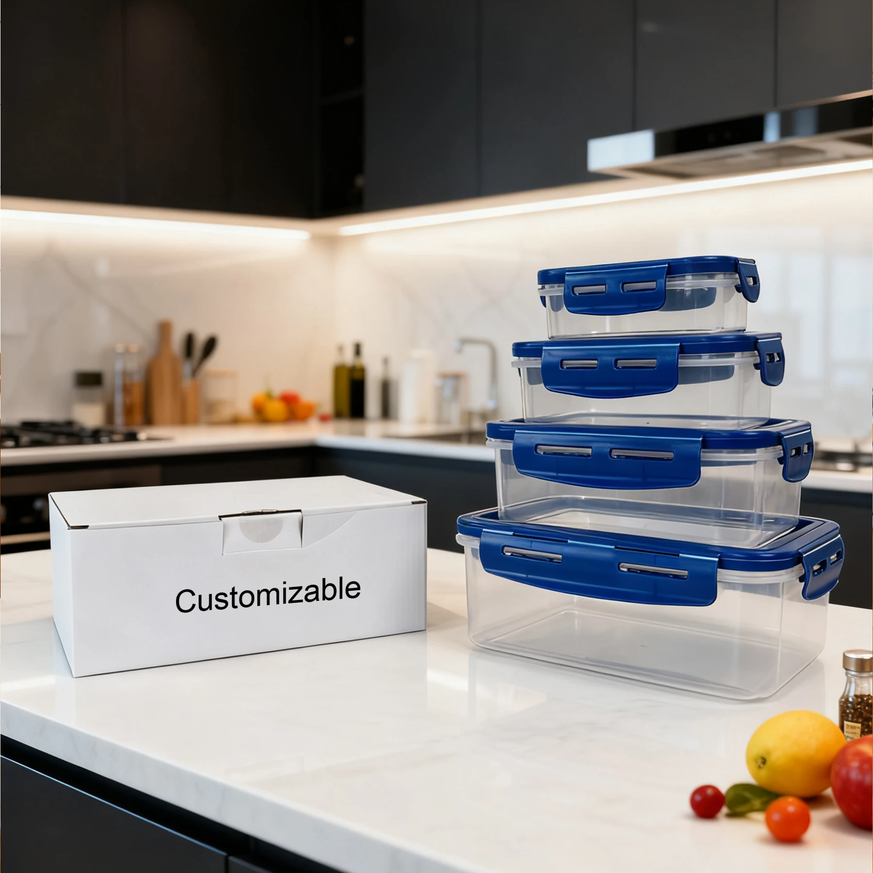 Nova Caixa de Almoço de Alta Qualidade em Plástico PP Flexível com Tampa Transparente Hermeticamente Fechada para Armazenamento na Cozinha
