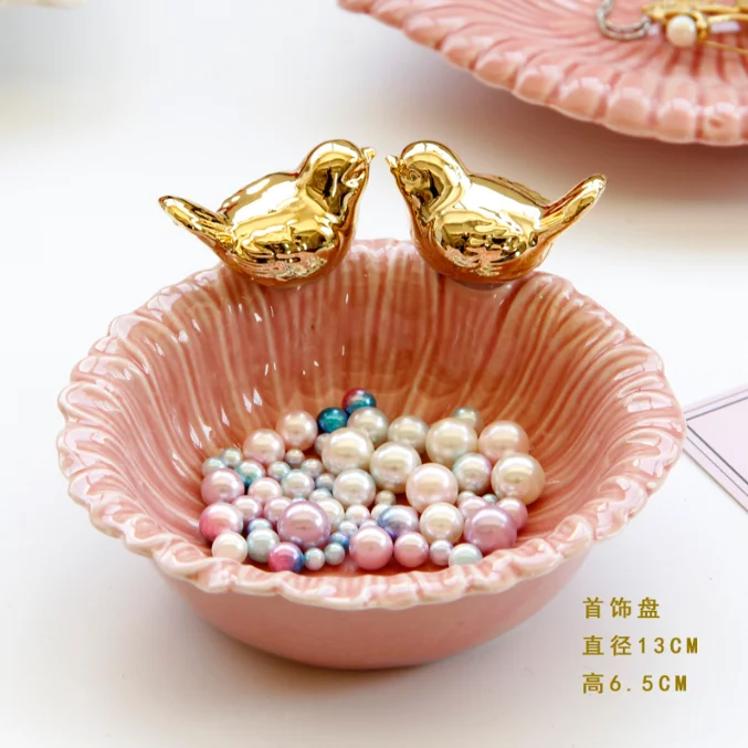 Small Ceramic Jewelry Holder Ring Holder Jewelry Storage Plate Trinket