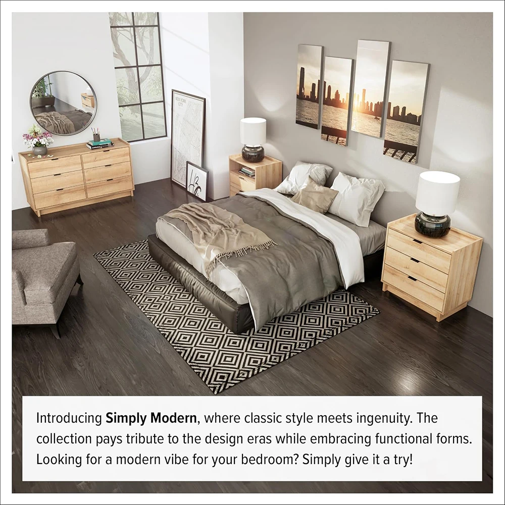 product nu deco mh25825 simply modern 6 drawer double dresser bedroom chest furniture 525 wide x 16 deep x 295 tall wood-9