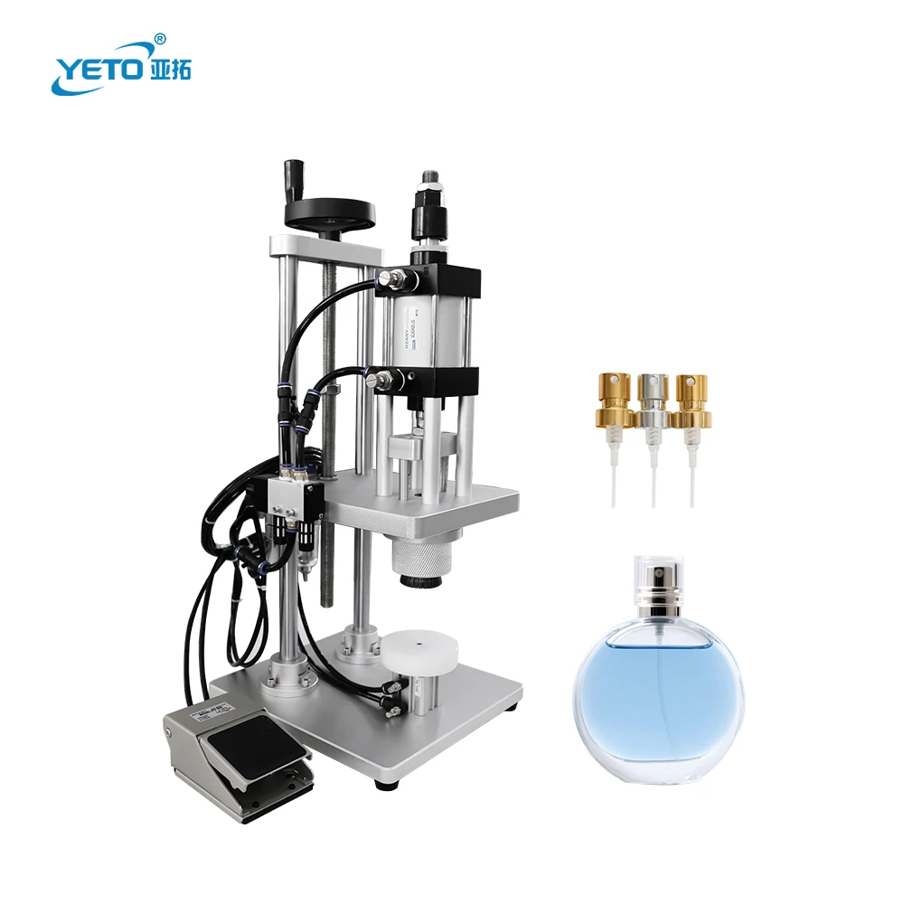 Semi Automatic Desk Type Sealer Closing Pump for Capping Small Sprayer Vial Glass Perfume Bottle Crimping Machine