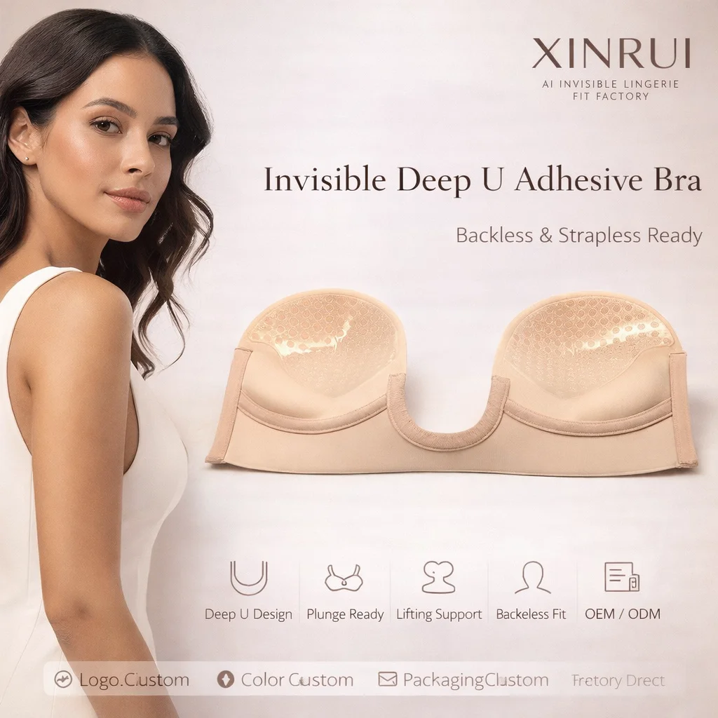 Set da 4 reggiseni adesivi senza spalline da donna, adatti per