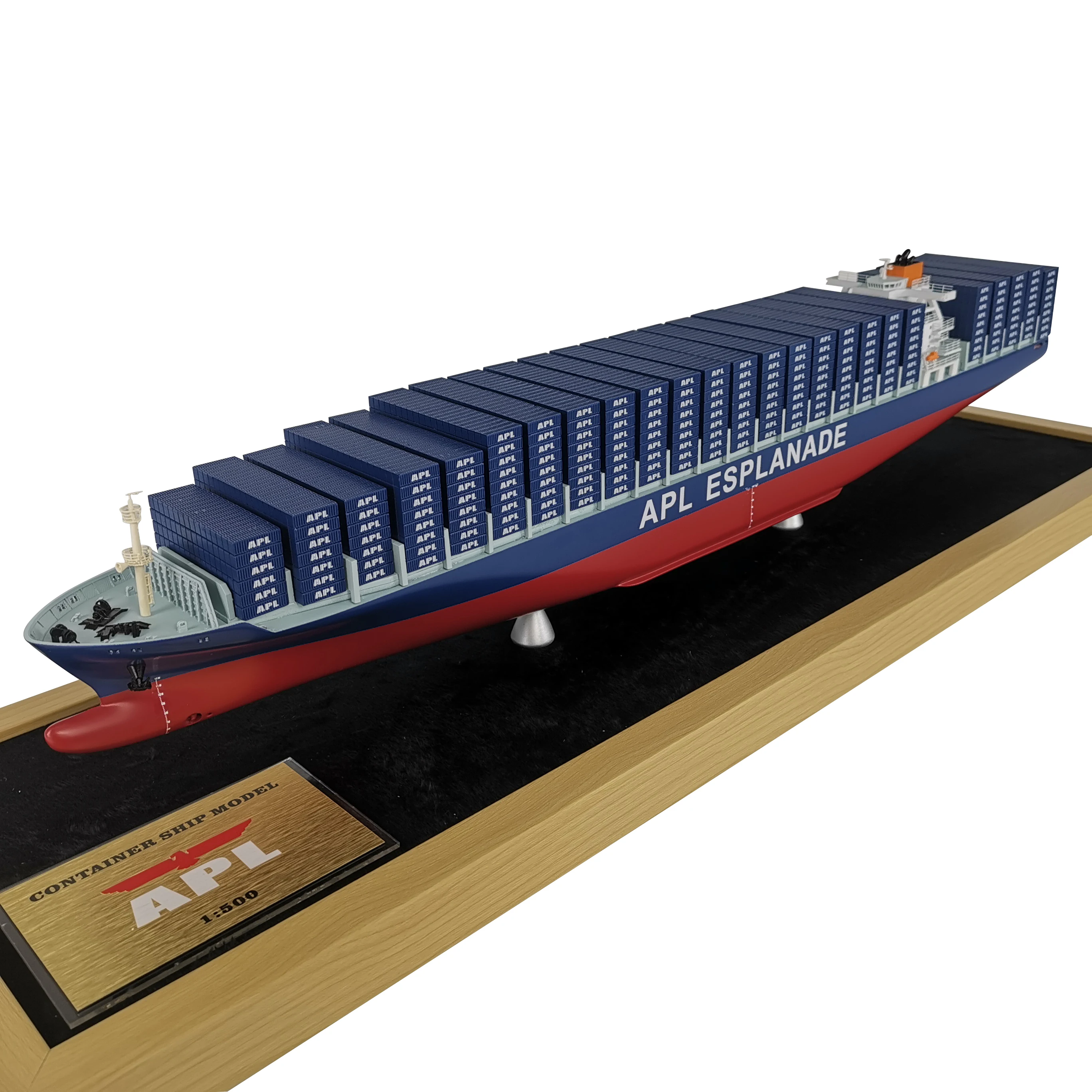 【A】APL ESPLANADE Customizable 65cm Metal Shipping Container Model Handmade Miniature Cargo Ship Model Logistics Ship Model