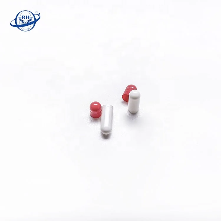 high quality red and white gelatin empty capsules size 0 for sale