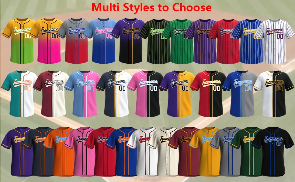 Wholesale Sublimated Plain Baseball Jersey Shirt Street Style Youth