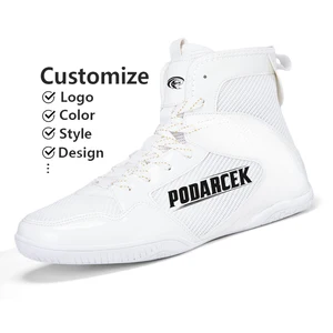 Factory Custom OEM Most Popular Cheap Professional Leather Lightweight High Top Wrestling Shoes