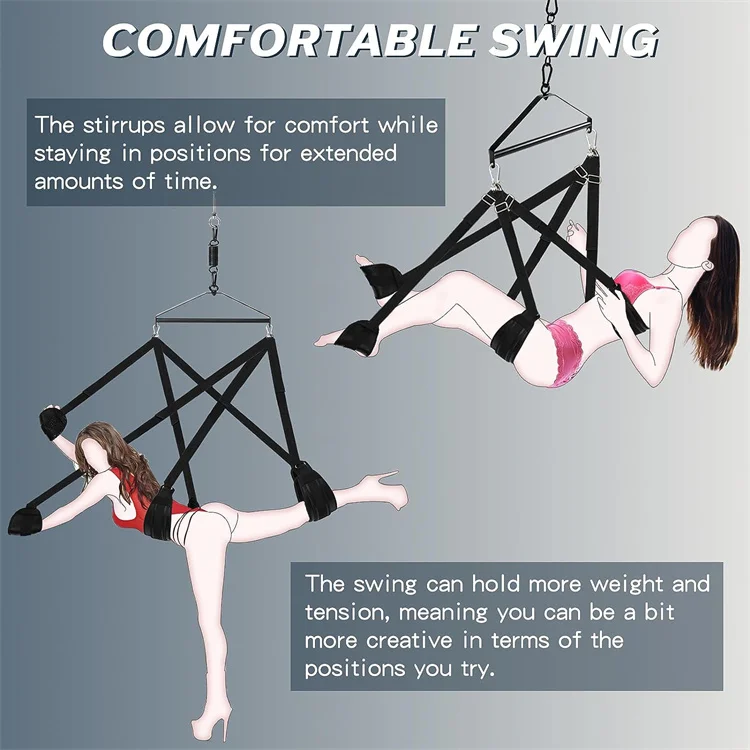 BDSM Sex Swing W/Seat Ceiling Bondage Leather Plush Adjustable Sex Slings, Handcuffs Thigh Restraints,Sex Toys for Couple BDSM Sex Swing W/Seat Ceiling Bondage Leather Plush Adjustable Sex Slings, Handcuffs Thigh Restraints,Sex Toys for Couple