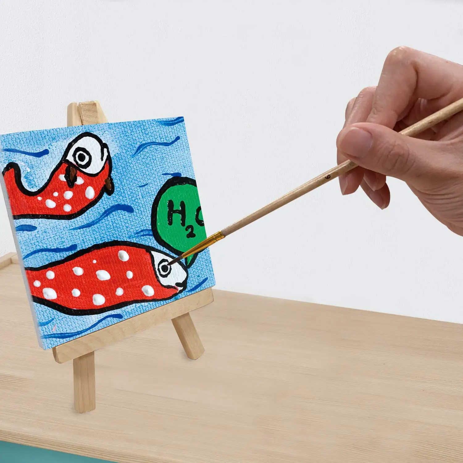 Детский Набор для рисования, подарок на заказ, нетоксичный Деревянный Мини-холст