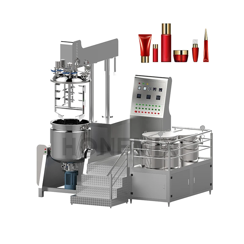 
 Косметическая машина HONE для производства крема для кожи, аппарат для смешивания крема, вакуумный эмульгирующий смеситель, гомогенизатор  