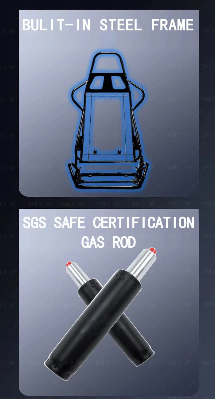 Luxury Faux Leather Gaming Chair With Headrest Footrest Ergonomic Office Computer Chair Swivel Adjustable Recliner Racing Chair