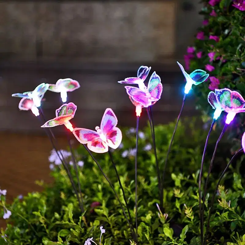 Outdoor Fiber Optic Butterfly Light Solar Garden Waterproof Lawn Villa