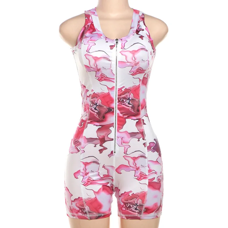 K24Q44690 Vintage Crew Neck Women's Sportswear Bodycon Zip