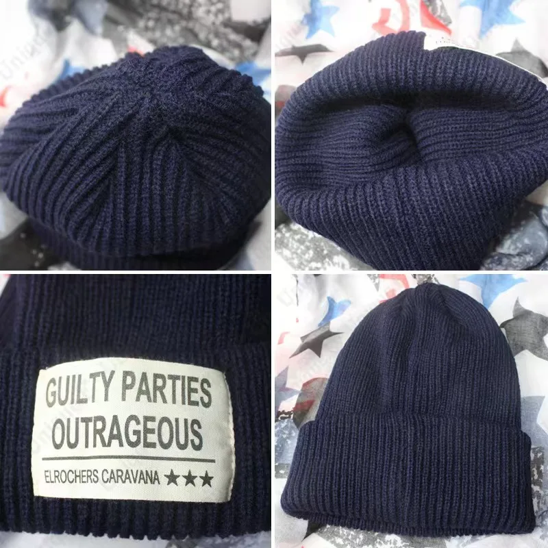 Custom embroidered logo solid color acrylic sports warm winter beanie with custom logo knitted hat warm hat preview 3