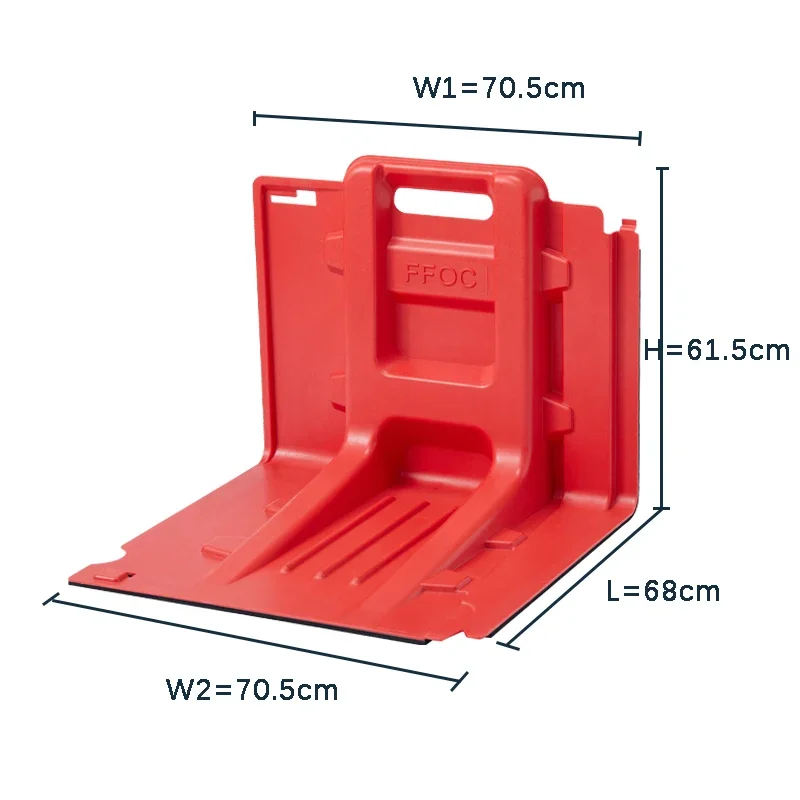 Havospark Safety ABS Red Easy Transport Outer Bending Baffle Flood Boxwall Water Barrier for Dispersing Flood Direction