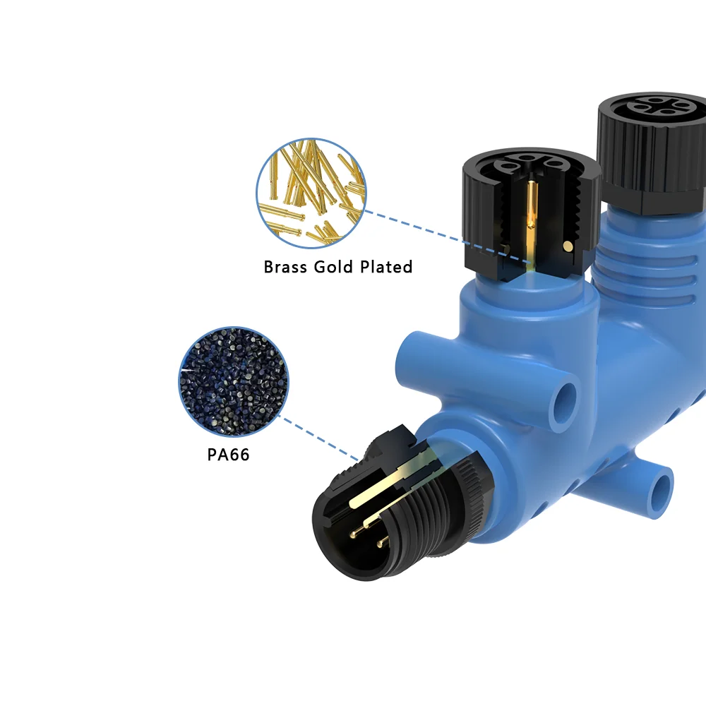 M12 Sensor NMEA2000 Connector DIN 5pin Circular Waterproof IP68 IP67 Cable with Male Female Signal Coded Metal Power