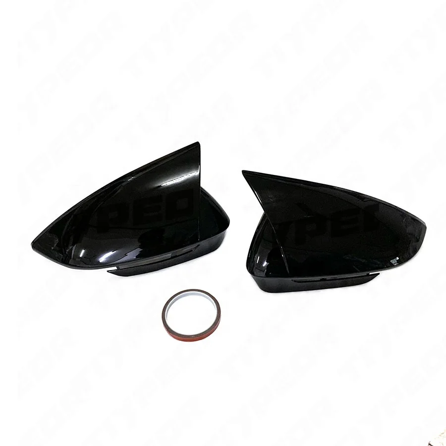 Tiypeor Glossy Black Side Rearview Mirror Cover Trim for Geely Radar 6 - Auto Exterior Accessory With Horn Style