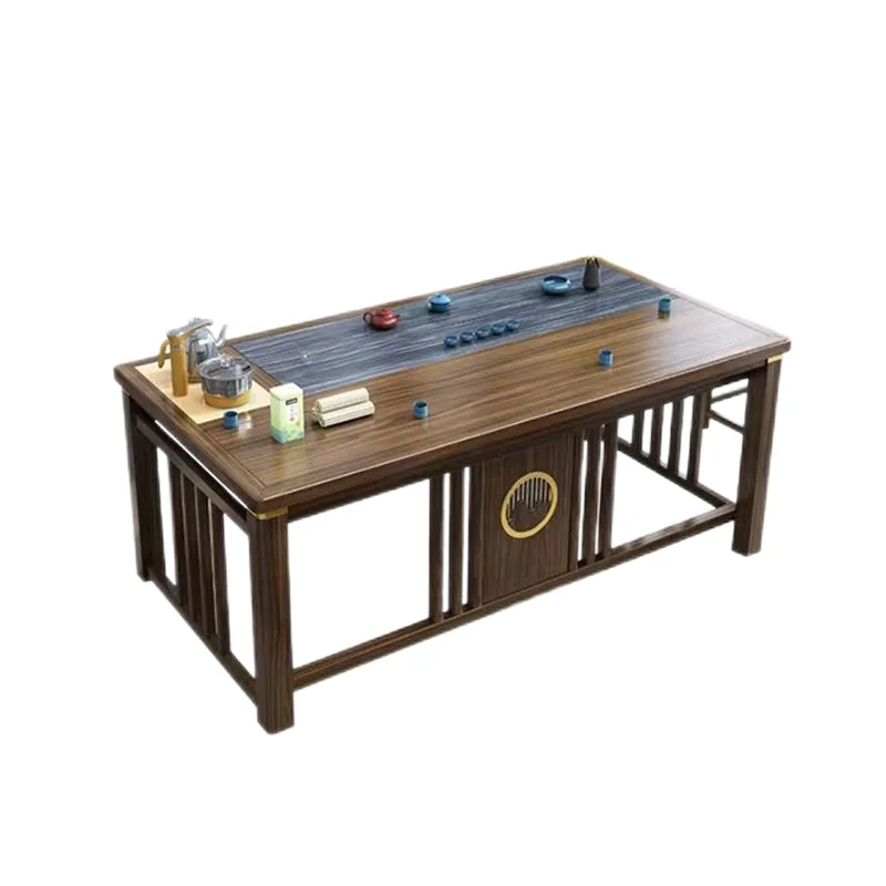 Factory Direct Sales Good Load Bearing Chinese Wooden Carved Tea Table Natural Wood Slab Tea Tables