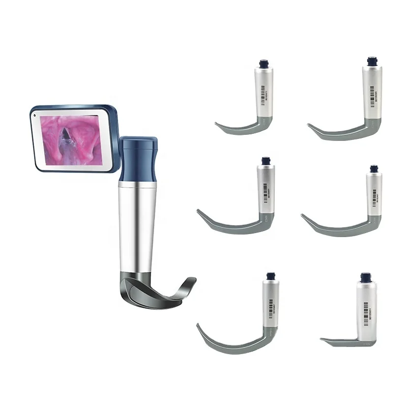 Cheap Price Reusable Video Laryngoscope Set With 3inch Display 6size Blade MAC Miller for Neonatal Pediatrics Adults Emergency