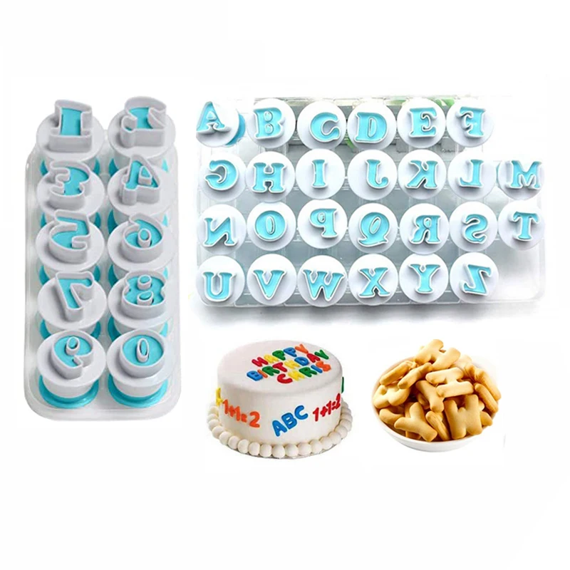  Alphabet Stamps Cake Decorating Set - Number Cookie