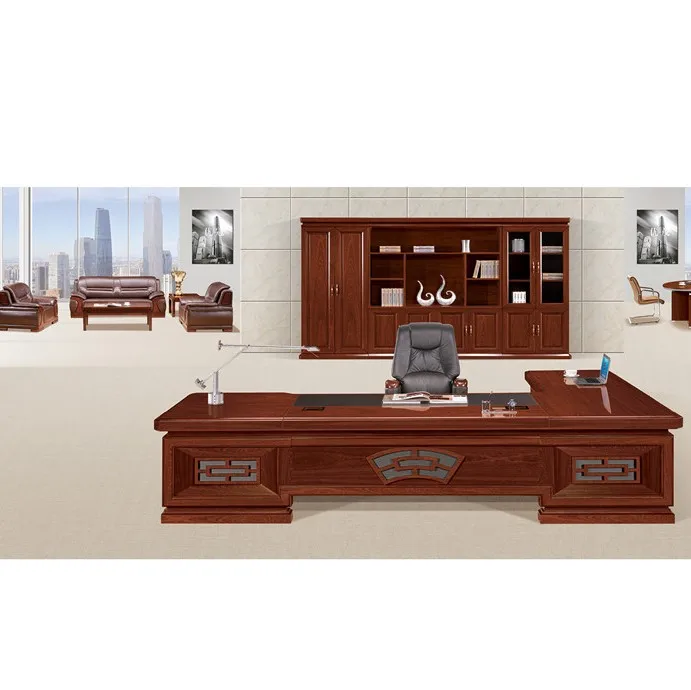 Mahogany Solid Wood Office Table/ Modern Elegant Cheap Office Furniture