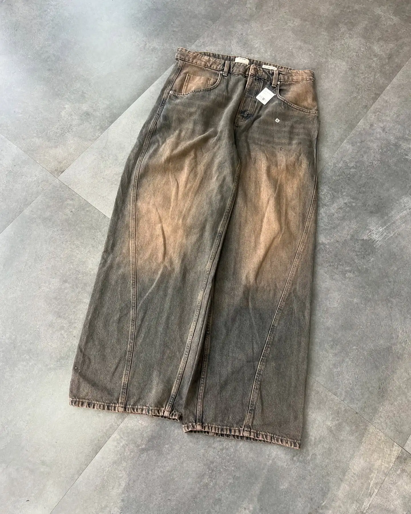 Custom Designer High Waist Vintage Acid Wash Baggy Men's Jeans Oversized Wide Legged Distressed Denim Pant Manufactured Jeans gallery 5