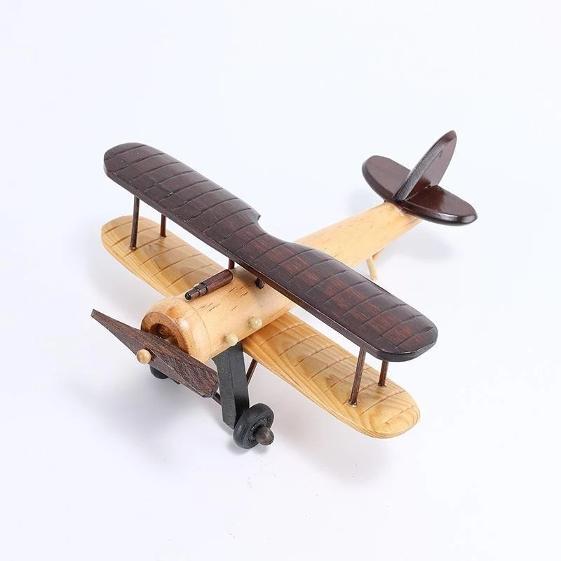 Uposao Avion En Bois Vintage – Biplan Miniature Artisanal, Déco Maison/Bureau, 9 Modèles Disponibles