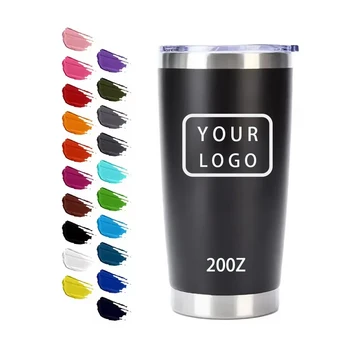 Powder Coated Coffee mug Stainless Steel Vacuum Insulated Thermal Tumbler 20oz With Lid Double Wall car  Tumbler 20 oz Cup