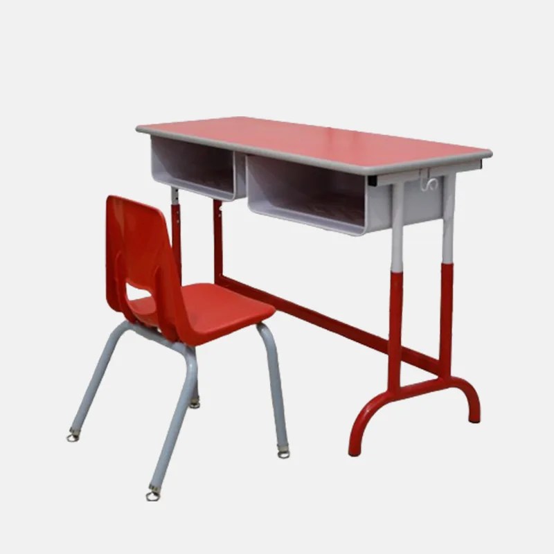 Modern School Chairs and Tables Set Double Student Desk and Chairs Set With  Table Fight