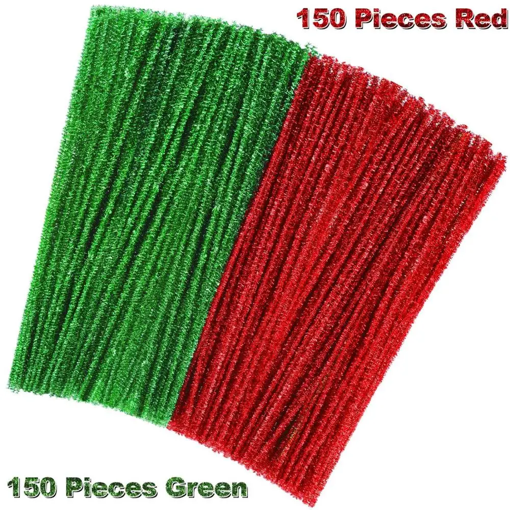 150 Pieces Christmas Pipe Cleaners Chenille Stem, White Craft Pipe
