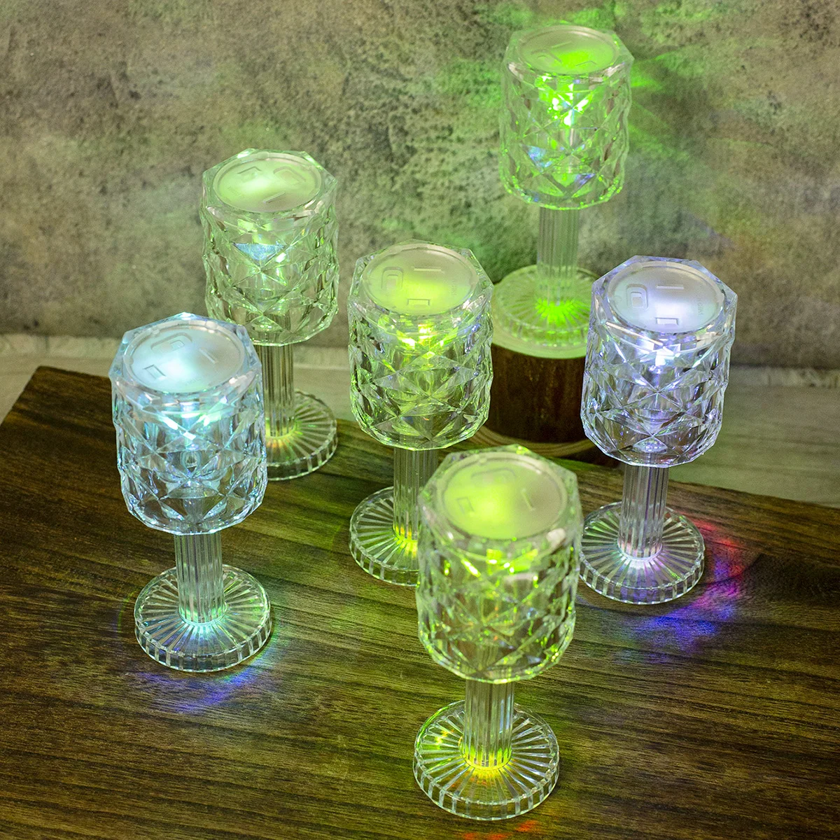 product transparent diamond patterned table lamp flameless led candle customizable with colorful lighting warm light home decor-31