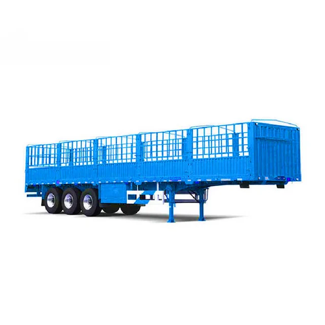 new 3 axle tri-axle transport cargo goods curtain fence drop side board sidewall semi truck cargo trailer