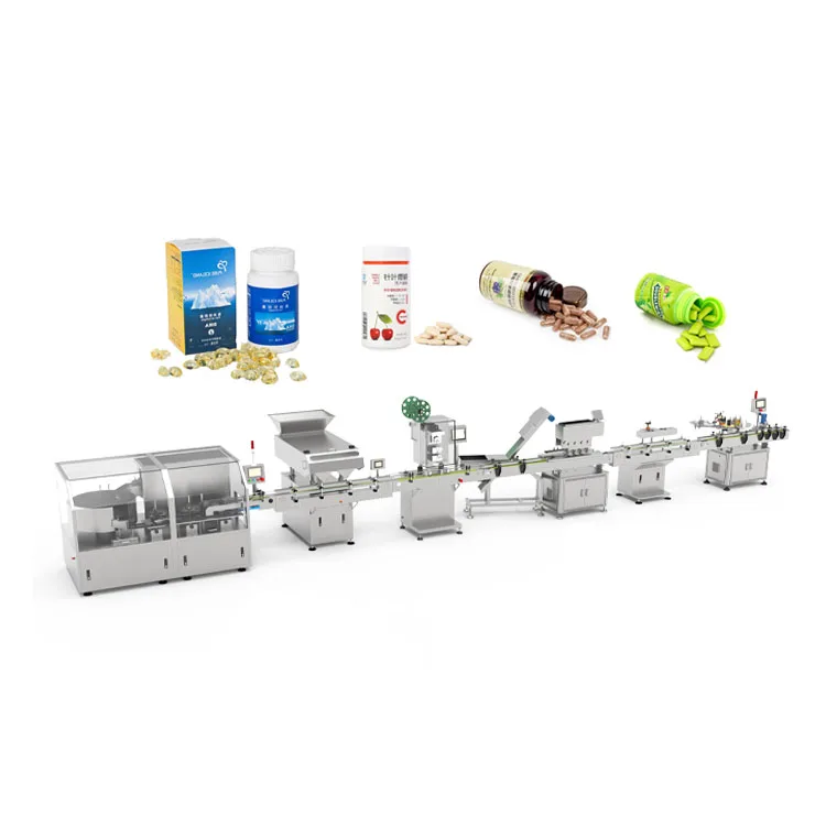 High Speed Fully Automatic Pharmaceutical Pill Production Line Bottle Packaging Filling Capping And Labeling Machine
