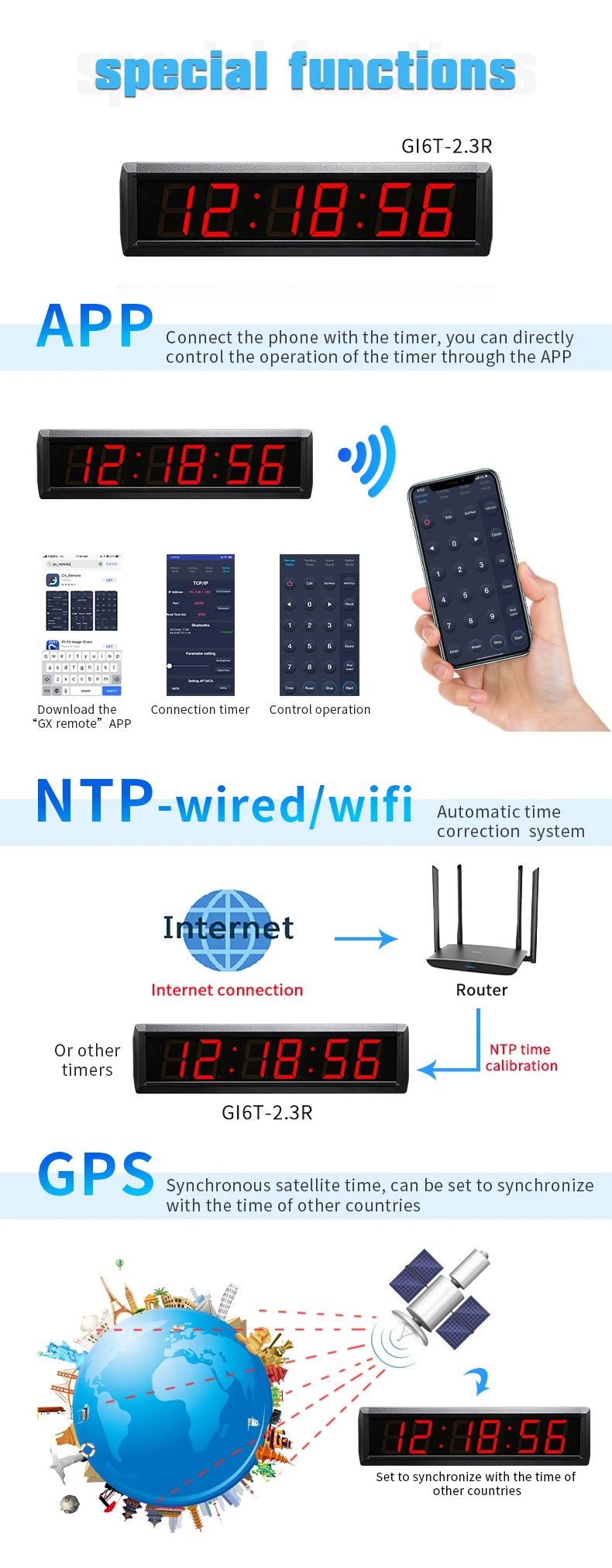 Assist Clock Auxiliary Clock Synchronized Digital Clock With Ntp/gps
