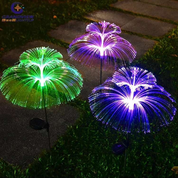 Garden Landscape Solar Led Jellyfish Fiber Garden Lights for Outdoor ...