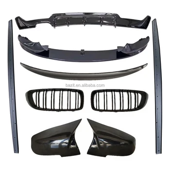 High quality F32 F36 MP front lip rear diffuser side skirts spoiler mirror cover front grille front splitter for BMW