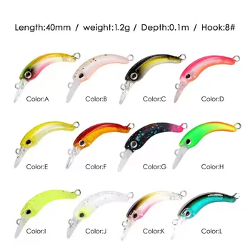 New 1.2g 4cm Mini Floating Minnow Fishing Lure Printed Hard Artificial Crankbait Wobbler for Trout Bass Rivers Lakes Streams – Minnow – view 4