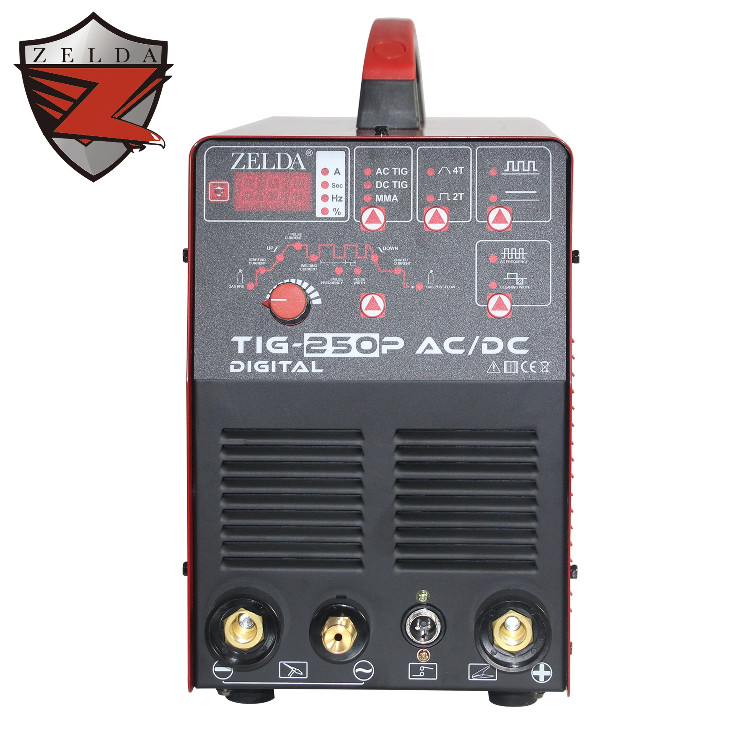 ZELDA Hot Start 3 in 1 Gas Pulse TIG Welding Machine Used Aluminum Stainless Alloy Steel 220v Inverter Ac Dc 2T/4T TIG Welders