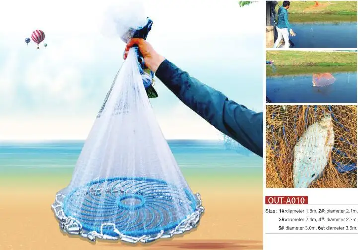 Manually cast fishing net / fishing net / ourdoor cast fishing net