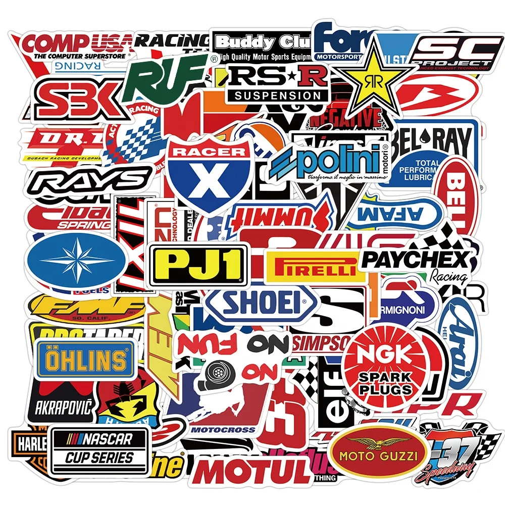 100Pcs Car & Moto Modified Brand Logo Series Sticker