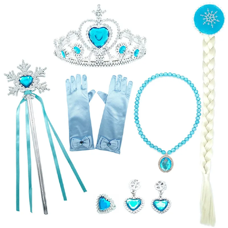 FUNPARTY Princess Costumes Dress Up for Little Girls with Wig,Crown,Mace,Gloves Accessories Age of 3-12 Years