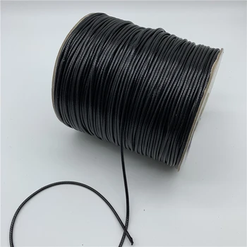 0.5mm 0.8mm 1mm 1.5mm 2mm Black Waxed Cord Waxed Thread Cord String Strap Necklace Rope For Jewelry Making