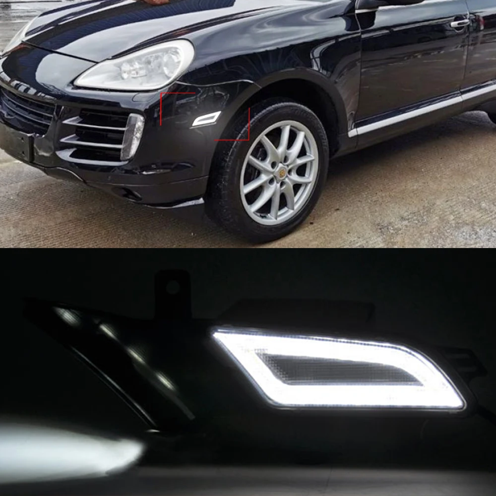 LED Side Marker Turn Signal Lamp Light LED DRL Daytime Running Light for Porsche Cayenne 957 2007 2008 2009 2010