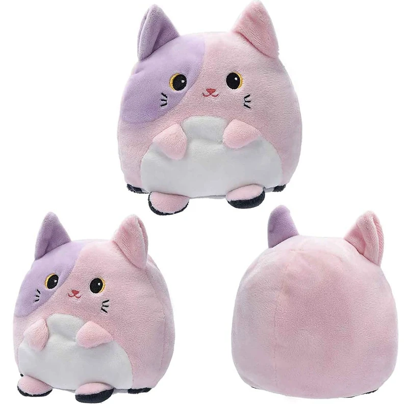 Gran oferta, Reversible gato de peluche de juguete, estilo abatible, Felpa Peluches, Animal de peluche con logotipo bordado, relleno de algodón PP