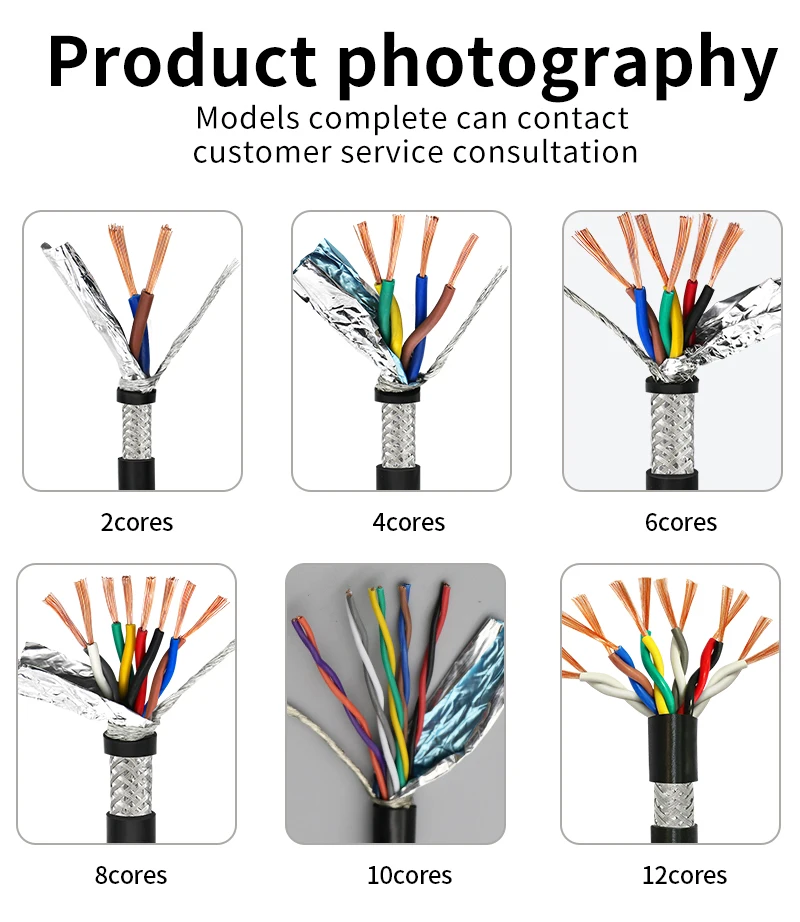 Awm 2464 Tinned Copper 2/3/4/5/6 Core 18AWG 20AWG 22AWG 24AWG 26AWG Shielded Flexible Signal Cable Wire插图
