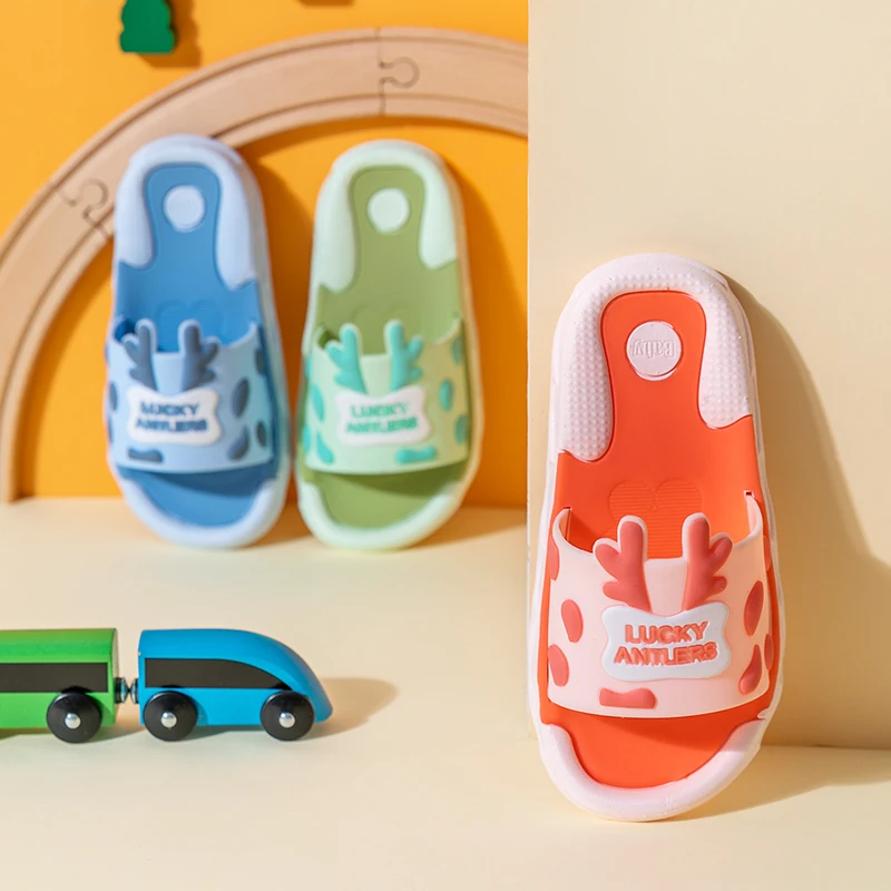 Симпатичные Мультяшные детские тапочки, Нескользящие тапочки карамельных цветов с животными