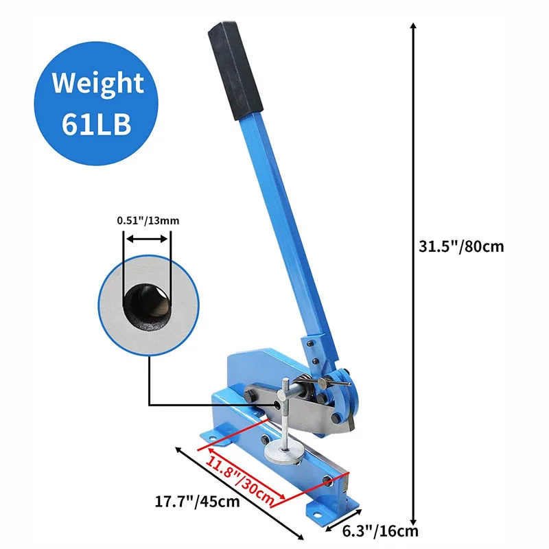 China HS-12 JDC Throatless Hand Shearing Machines Sheet Metal