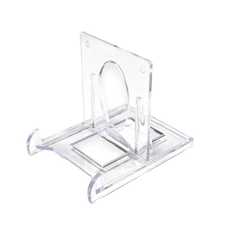 2pcs Clear Sliding Display Easel for Trading Cards Modern Portable Mini Slab Stand Trading Card Display Rack