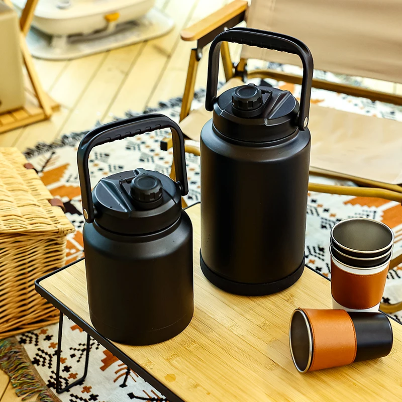 64 унции/128 унции двойная стена 304 вакуумная Изолированная машина для выращивания пива из нержавеющей стали с ручкой Крышка удивительный подарок для любителей пива