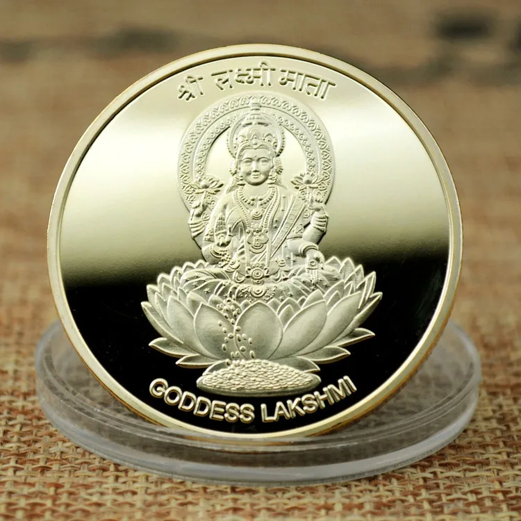 Antique Bronze India Goddess Lakshmi Coins - Lucky & Customizable