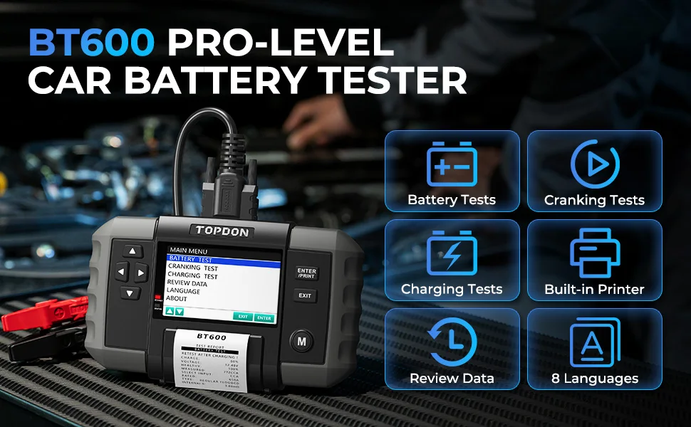 Topdon Factory Supply Bt600 New Arrival 12v 24v Vehicle Automotive Car