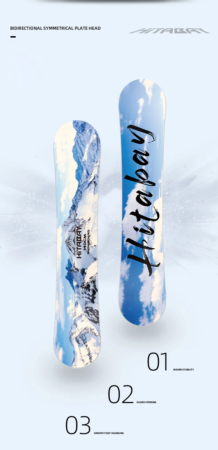 Bluebay Skiing Black Snowboard Double Camber Snowboard Ski Carving